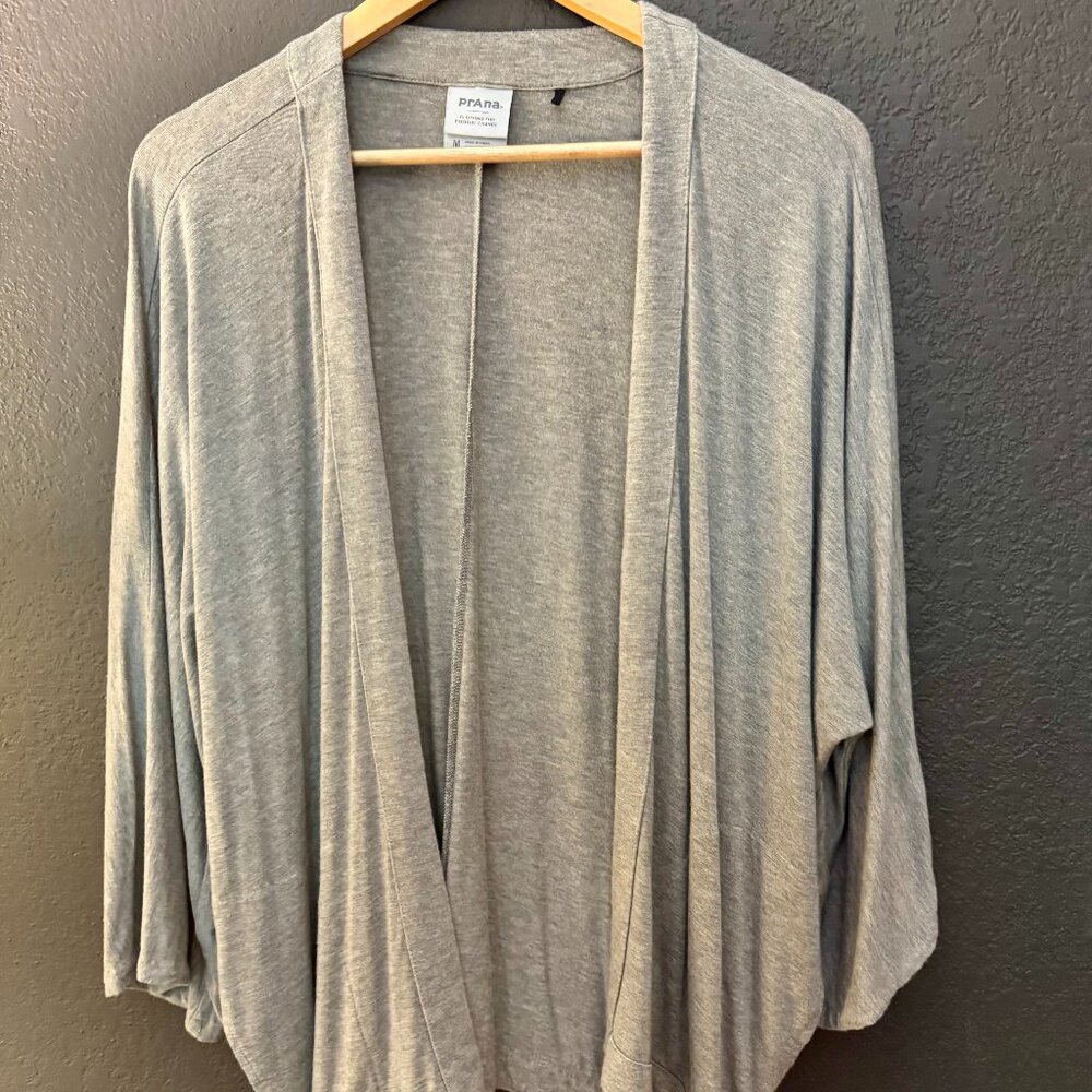 PrAna Open Front Cardigan With Pockets Gray Size Medium